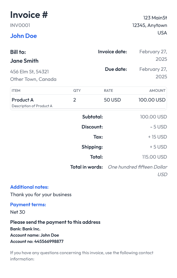 Fast Invoice Generation